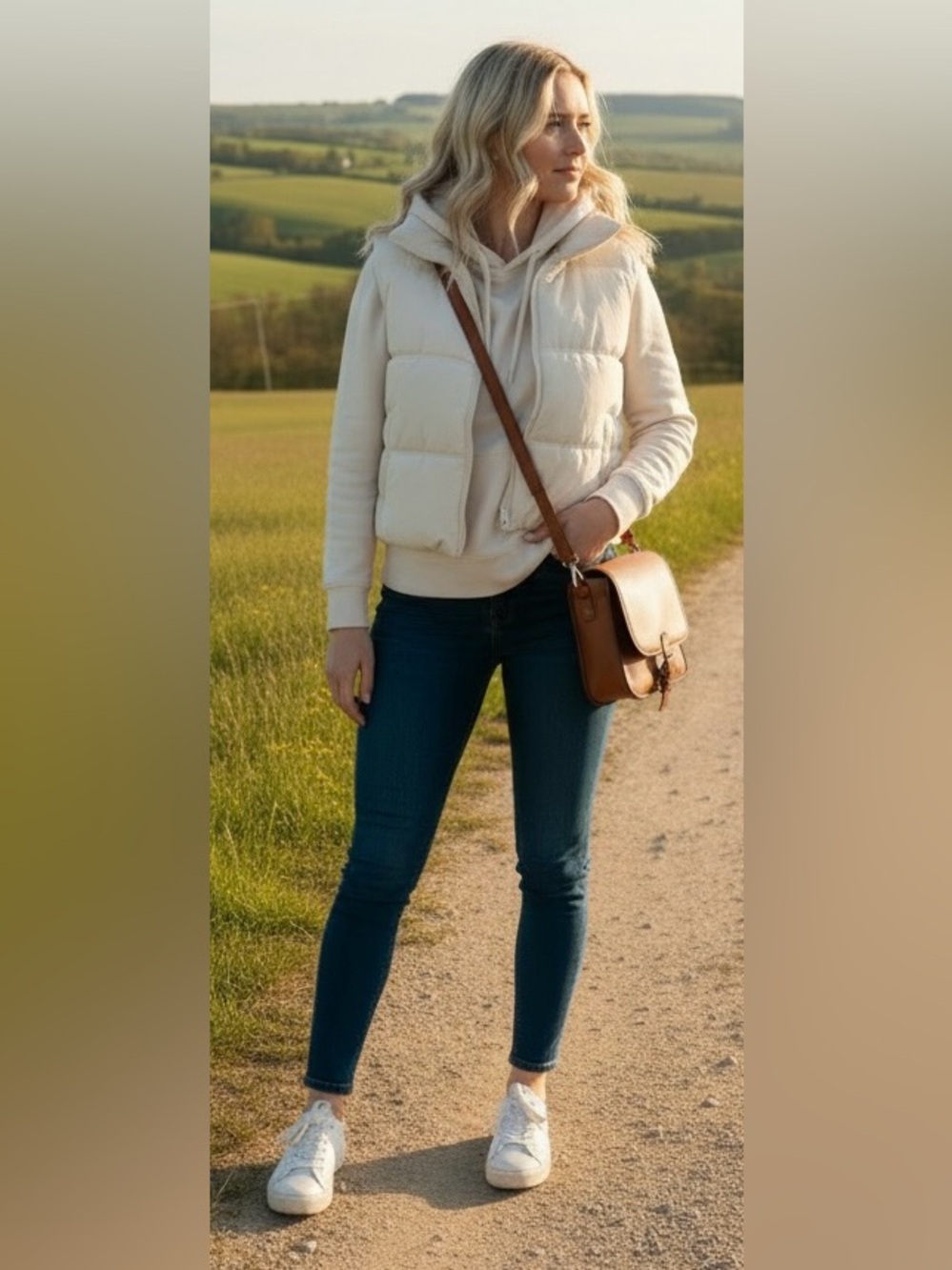 Wild Fable Light Beige Quilted Puffer Vest - Picture 2 of 9